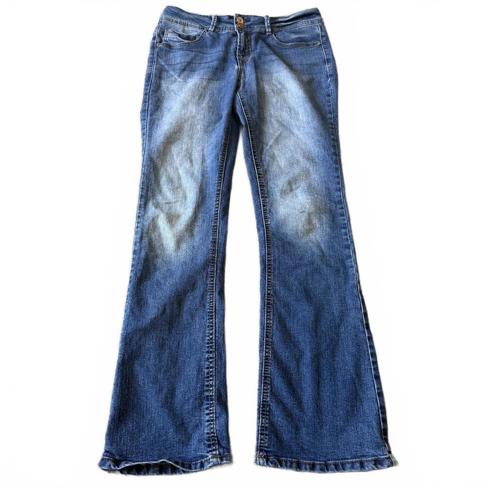 Wallflower Flare Jeans Medium Wash Stretch Y2K Bootcut Blue 9
